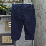 Karen Scott Womens Elastic Waist Cropped Pants Navy Blue 12P
