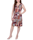 Ny Collection Petite Size Sleeveless Keyhole Dress with Hardware PITD2288