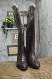 A New Day Womens Cairo Boots Faux Crocodile Block Heel 94568713 Croc Brown 8M