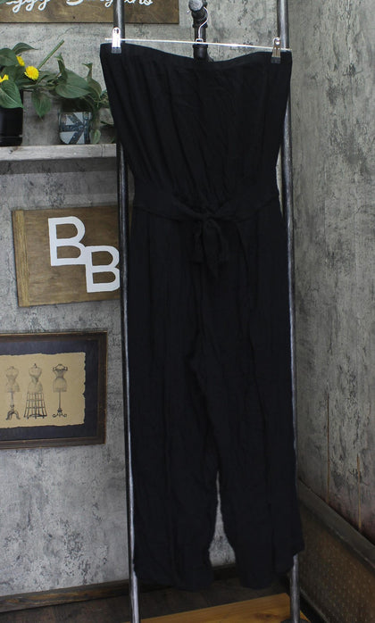 Becca Womens Sleeveless Woven Standard Ponza Jumpsuit Cover up Swim Black M