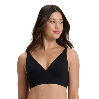 Auden Womens Luxury Collection Removeable Pad Longline Plunge Bralette Black XL