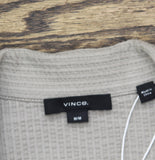 Vince Short Sleeve Seersucker Cabana Cuban Shirt M010709939A Putty Brown Gray M