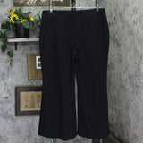 Peace Love World Womens Petite Brushed Knit Pull-On Flare Pants Black PXL