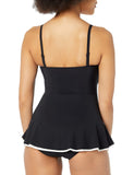 Profile By Gottex Curve Bandeau Swimdress One Piece Swimsuit Black / White 8