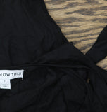 And Now This Womens Sleeveless Knit Side-Tie Tulip Midi Dress Black S