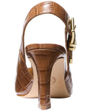 Michael Michael Kors Crocodile Print Darrington Sling Pumps Chestnut Brown 10M