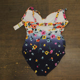 Anne Cole Surplice One-Piece Swimsuit with Underwire Gradient Floral Blue 14