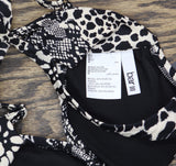 Bar III Womens Printed Lace-up Sweetheart Bikini Top MBPM25145 Black Multi S