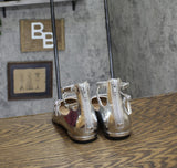 INC International Concepts Womens Valan Triple-Strapped Flats Silver Gray 6M