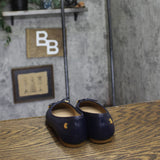 Lauren Ralph Lauren Womens Jayna Flat Leather Bow Refined Navy Blue 6.5B