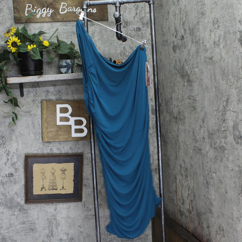 Emerald Sundae Womens Plus Size Ruched Midi Sheath Dress Peacock Blue Green 22W