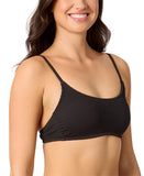 Salt + Cove Juniors Rib Scrunch Scoop-Neck Bralette Bikini Top Black M