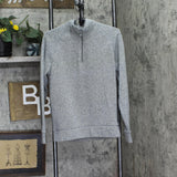 Old Navy Mens 1/4 Zip Pullover Marled Fleece Sweater Gray S