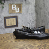 Wild Fable Slip-On Lace-Eyelet Ballet Flats with Cushioned Insole Black 6M