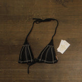 Becca Sheen Triangle Bikini Top with Contrast Seaming 109057 Black M