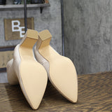 Madden Girl Bonnie Block Heel Pointed Toe Booties BONN01J1 Ivory Off White 9.5