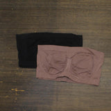 Rhonda Shear Womens 2-pack Seamless Underwire Bandeau Bra 679035 Black / Brown L