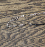 Premier Design Pendant Rolo Chain Necklace Bracelet Silver Gray / Red 15'' + 4''