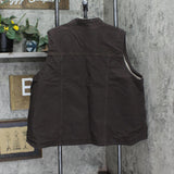 Carhartt Womens Plus Size Relaxed Fit Canvas Sherpa Lined Work Vest Brown 3X