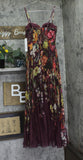 Aqua Pleated Floral Woven Maxi Dress IDM12073 Cherry Lacquer Purple Multi XS