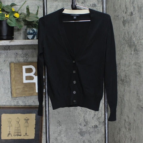 Banana Republic Womens Stretch 5 Button Unlined Cardigan Sweater Black S
