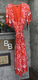 Maree Por Toi Wrap Belted Floral Dress Red Multi 22W