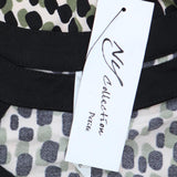 Ny Collection Petite 3/4 Sleeve with Combo Bands and Front Cutout Top PCKU0515P