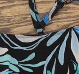 Coco Reef Racerback Hankerchief Hem Tankini Swim Top Black / Multi 38DD