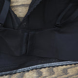 Maidenform Womens Lace Trim Triangle Rib Bralette Black 2XL