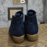 Journee Collection Womens Rimi Pull On Stacked Heel Booties RIMI-BLU Blue 6.5M