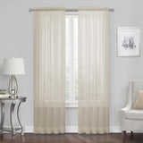 Regal Home Voile Sheer Rod Pocket Single Curtain Panel Linen Brown 54" x 95"