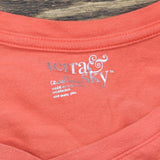 Terra & Sky Womens V-Neck Plus Size T-Shirt Tee 16660100d7a926 Coral Pink 3X
