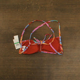 Salt + Cove Sweetheart Bralette Bikini Swim Top 807140 Red Orange Multi L