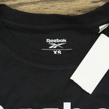 Reebok Womens Logo Cotton Graphic T-Shirt Tee IT8891 Black XS