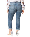 INC International Concepts Tummy Control Boyfriend Jeans Zenith Wash Blue 14W
