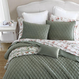 Laura Ashley Diamond 3-Piece Quilt Set USHSGT1264330 Dark Green Twin