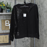 DKNY Womens Slit Front Sequined Sweater P0MH9GOO