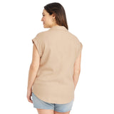 Isabel Maternity By Ingrid & Isabel Button-Up Maternity Shirt Taupe Brown XS