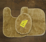 Garland Rug Plush Bathroom Rug Mat Set with Non-Slip Backing Linen Brown 3-Piece