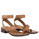 Naturalizer Womens Birch Strappy Flat Sandals Saddle Tan Brown Leather 9M