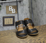 Style & Co. Womens Block Heel Hazleyy Dress Sandals Black / Brown 6.5M