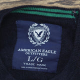 American Eagle Outfitters Mens Cotton Knit Pullover Sweater Navy Blue L