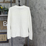C By Private Label Waffle Knit Sweater Button Shoulder Ivory Off White XL