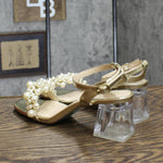 Betsey Johnson Womens Kylee Heeled Heels Sandal Shoes SB-KYLEE Gold Yellow 9M
