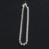 Interlocking Princess Cut Safety Clasp Bracelet Silver Gray / Clear 7"