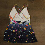 Anne Cole Womens Floral-Print Swimdress One Piece Swimsuit Multi Blue 14