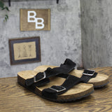Goodfellow & Co Suede Two Band Slide Sandals 94809738 Black 10
