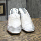 Bar III Womens Cherr Padded Insole Slip On Mule Sandals Clear Vinyl Silver 7M