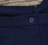 Susan Graver Regular Smart Ponte Knit Slim Leg Trouser Pants Navy Blue M