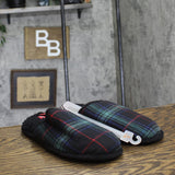 Wondershop Mens Plaid Scuff Slippers 91651288 Navy Blue S (7-8)